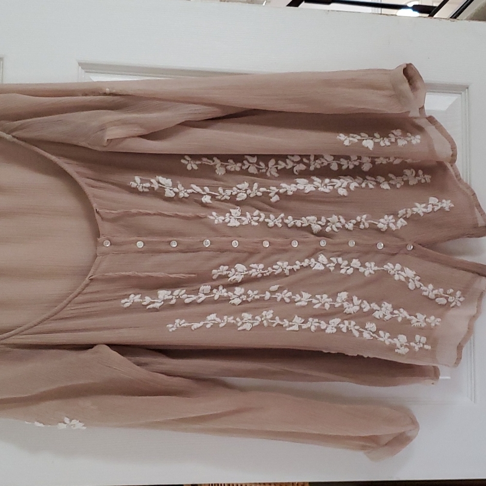 Silk hand embroidered blouse by Italian designer Marc Aurel